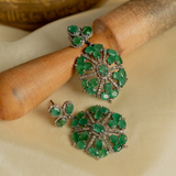 Midori Emerald And Diamond Statement Dangler Earrings