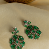 Midori Emerald And Diamond Statement Dangler Earrings