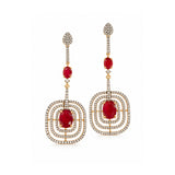 Surkh Ishq Ruby And Diamond Dangler Earrings