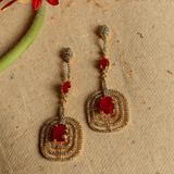 Surkh Ishq Ruby And Diamond Dangler Earrings