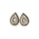Swarn Pear Shape Diamond Polki Studs