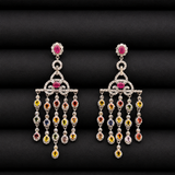 Tarangini Multi Tourmaline Diamond Chandelier Earrings