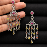 Tarangini Multi Tourmaline Diamond Chandelier Earrings