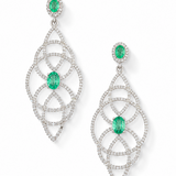 Velora Emerald And Diamond Art Deco Earrings