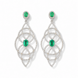 Velora Emerald And Diamond Art Deco Earrings