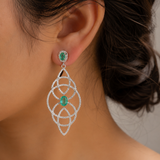 Velora Emerald And Diamond Art Deco Earrings
