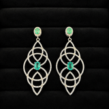 Velora Emerald And Diamond Art Deco Earrings