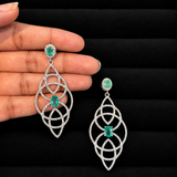 Velora Emerald And Diamond Art Deco Earrings
