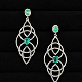 Velora Emerald And Diamond Art Deco Earrings